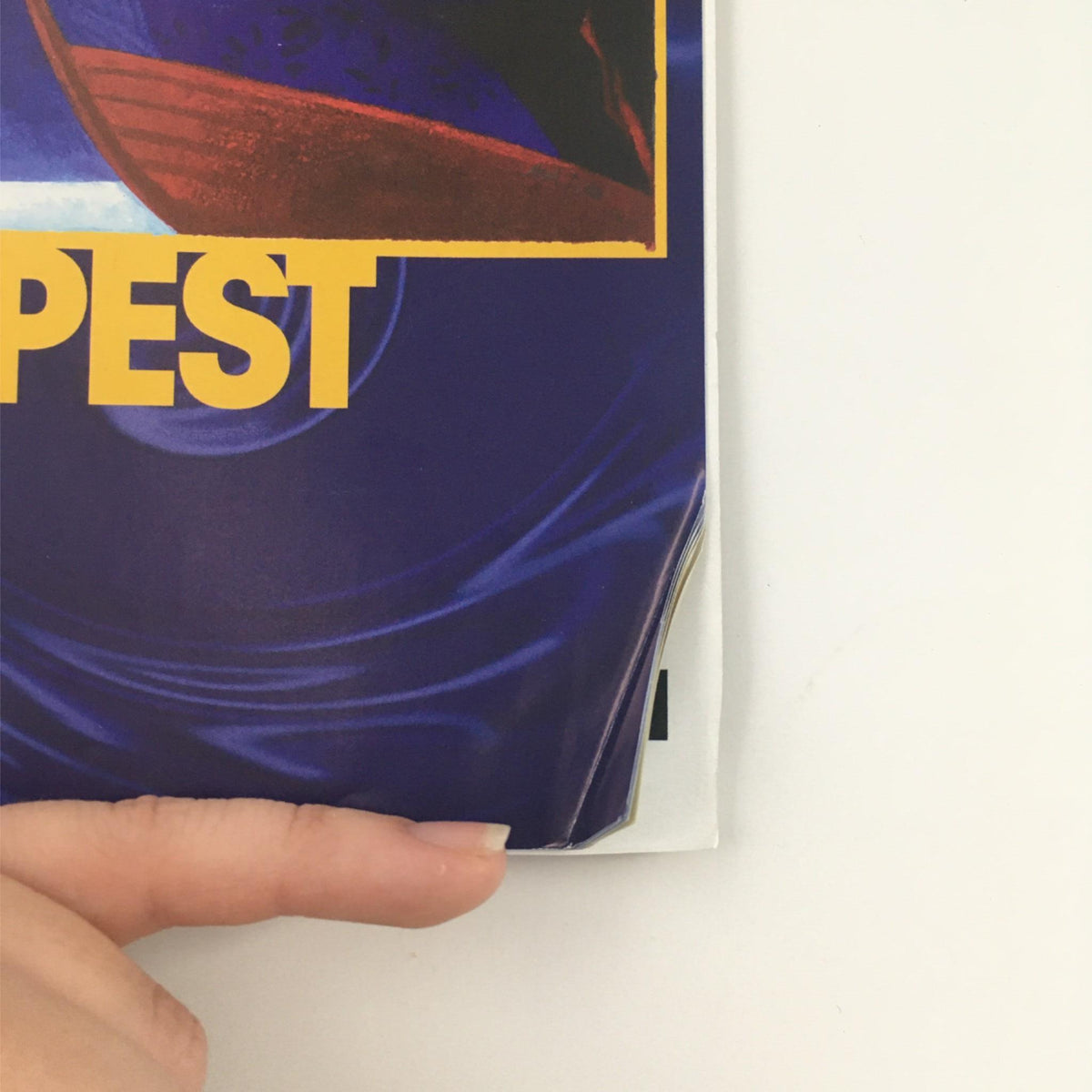 Close-up view of 'The Tempest' booklet showing the Title, highlighting the unique design and condition of the 2003 edition.