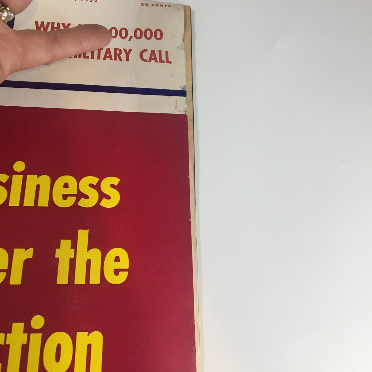 Close-up view of the U.S. News & World Report Magazine cover from November 7, 1952, highlighting the title "Business After the Election".