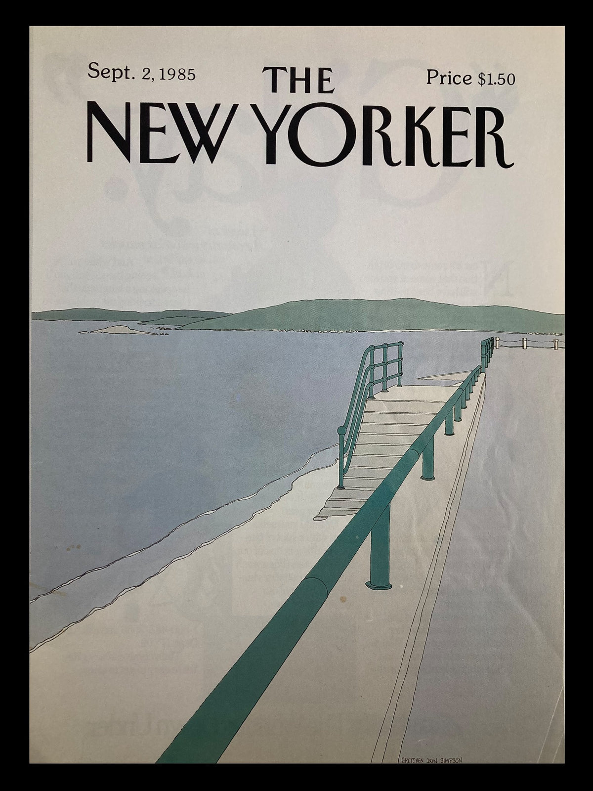 Cover of The New Yorker magazine from September 2, 1985, featuring the Beach Path artwork by Gretchen Dow Simpson, depicting a serene seaside scene with a walkway.