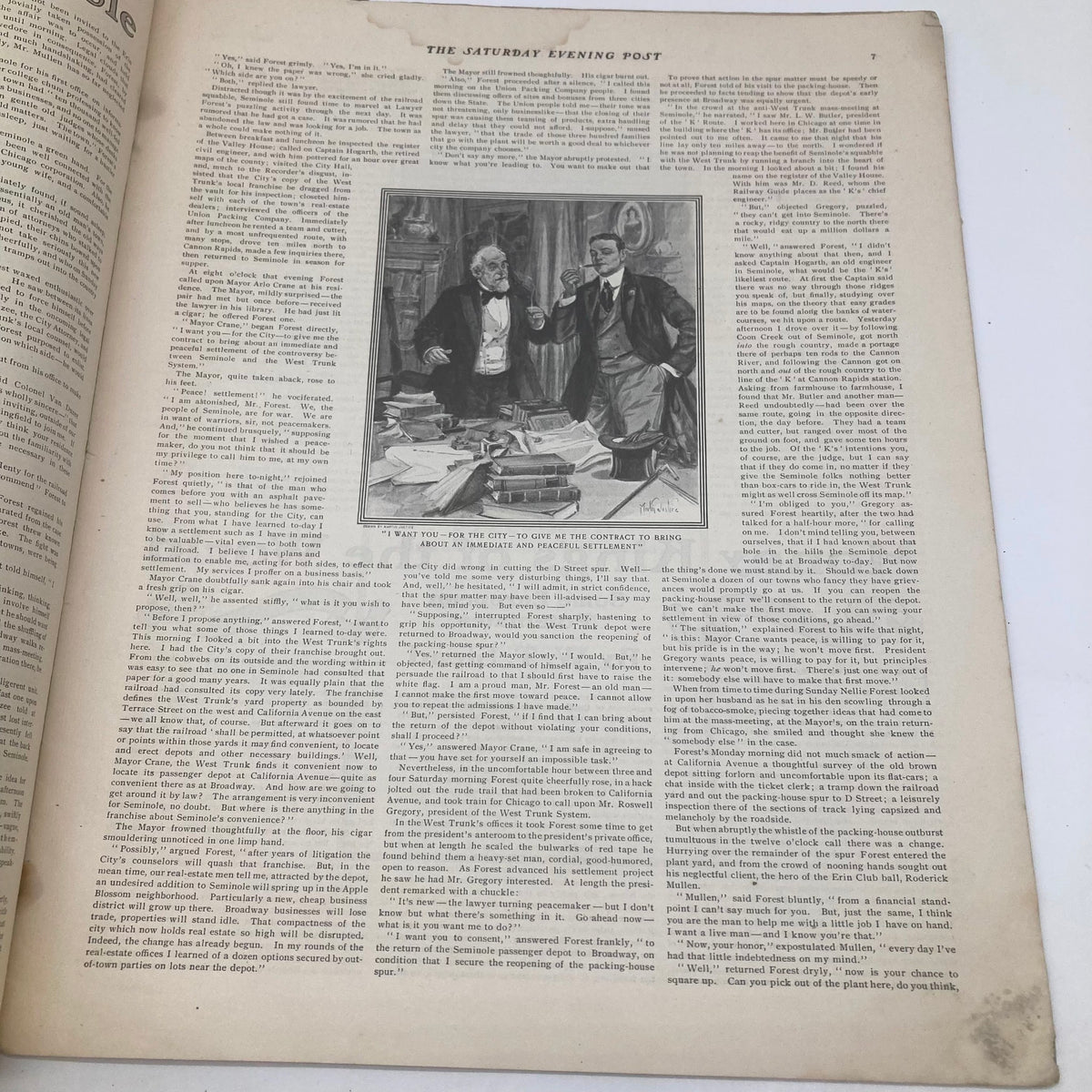 Interior page of the Saturday Evening Post illustrated cover March 21 1903 featuring an elegant illustration and text discussing 'The Finals' and 'Alice Gray'.