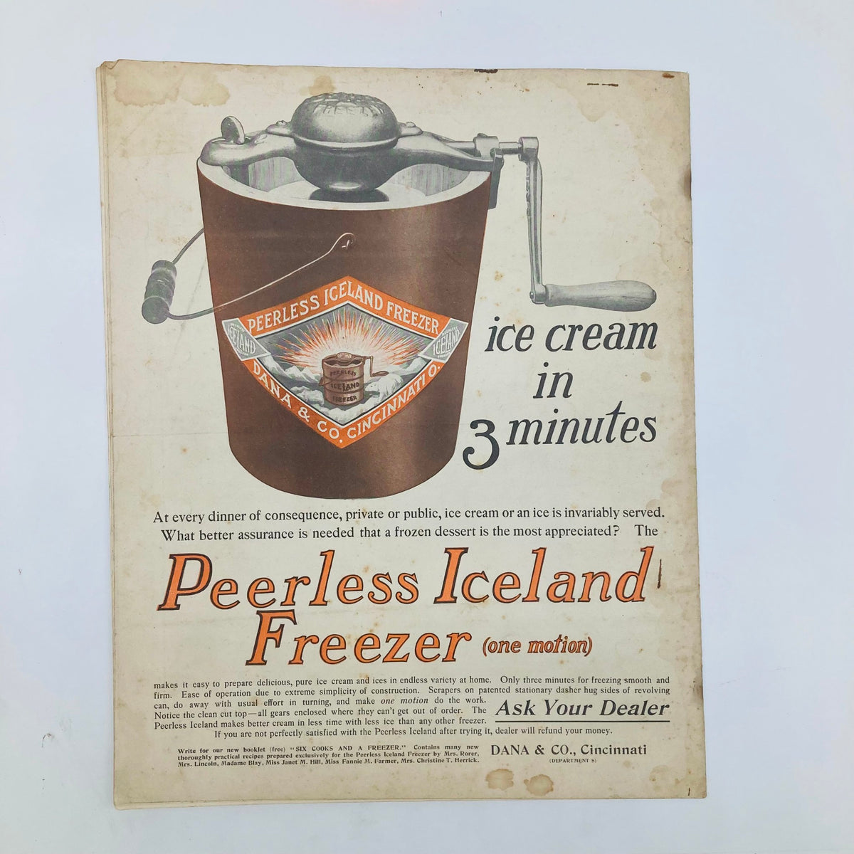 Saturday Evening Post Illustrated Cover June 27 1903 showcasing an advertisement for the Peerless Iceland Freezer, emphasizing vintage marketing techniques and product design.