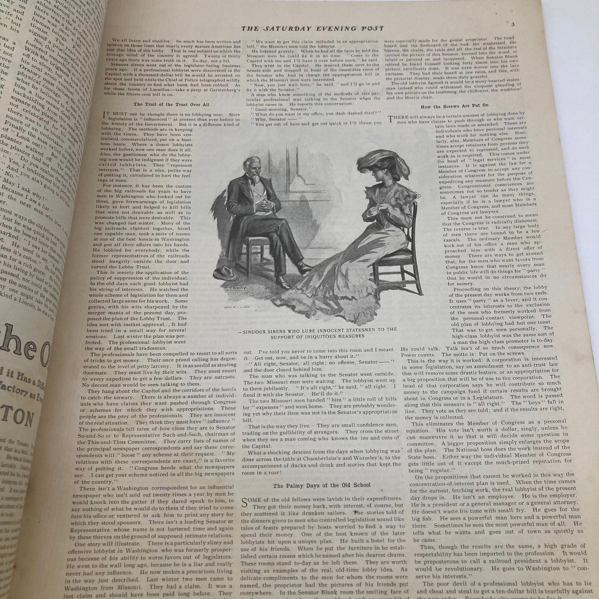 Interior page of the Saturday Evening Post from July 25, 1903, showcasing an illustration and text, part of the historical collection.