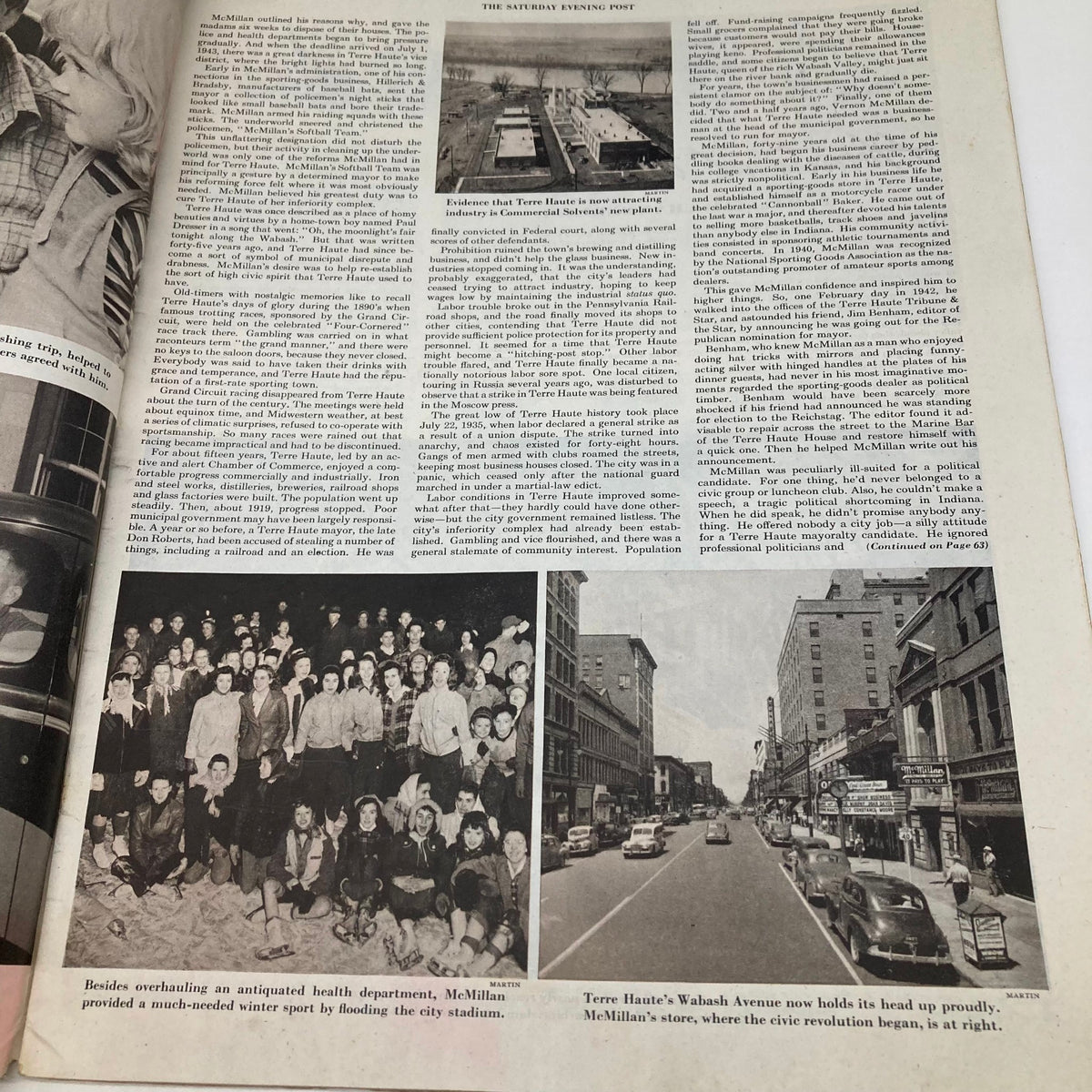 Feature article page from Saturday Evening Post Illustrated Magazine, September 2, 1944, detailing local news and community events, reflecting the historical context of that era.