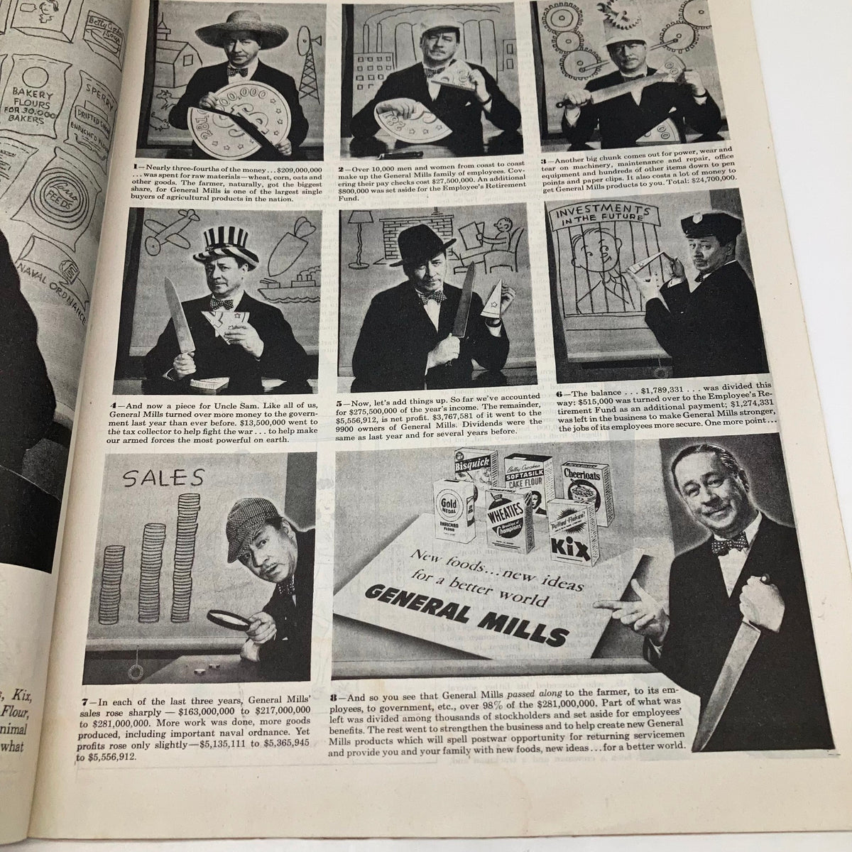 Full-page advertisement from Saturday Evening Post Illustrated Magazine, September 2, 1944, featuring General Mills products, highlighting the importance of consumer goods during the mid-20th century.