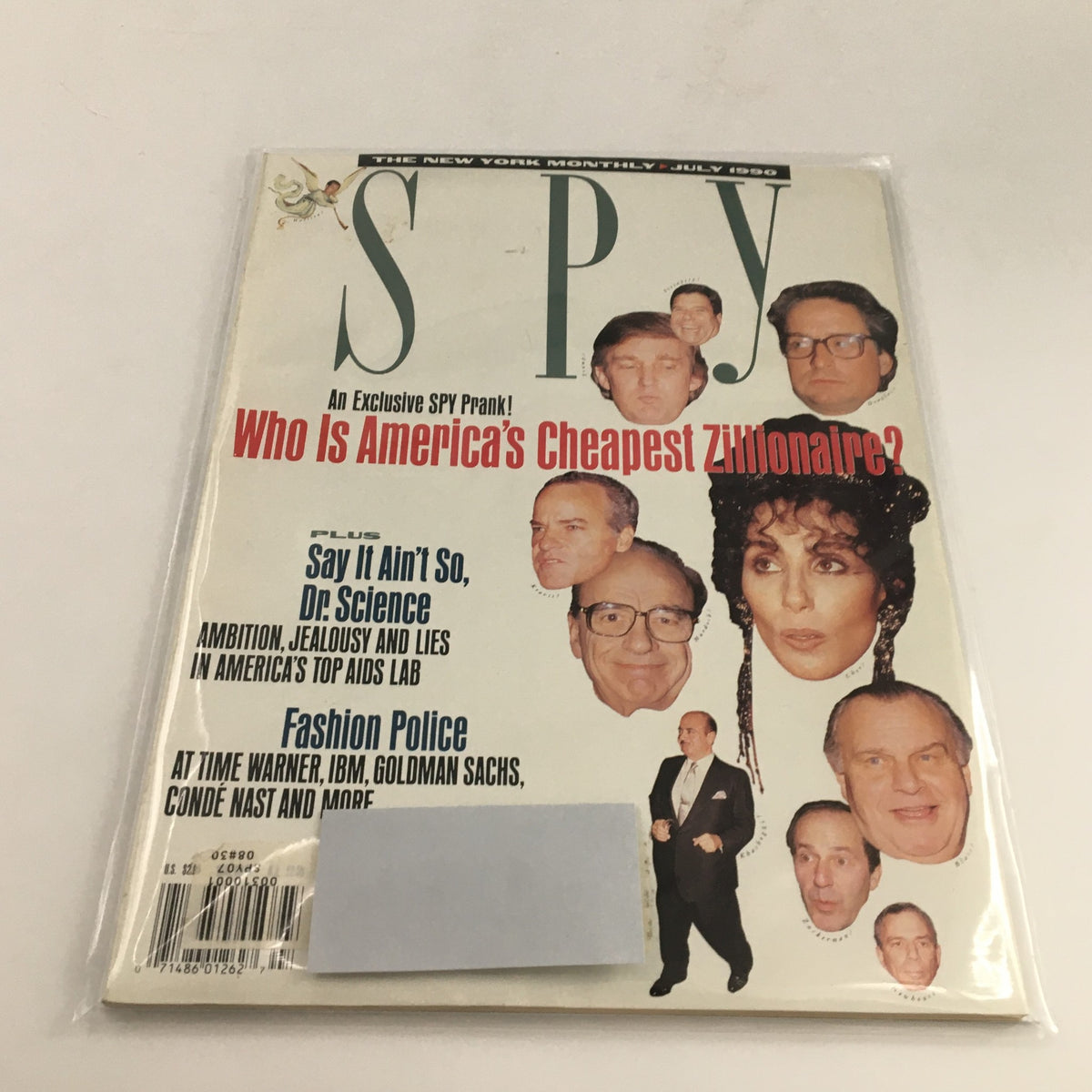 Cover of Spy Magazine, July 1990, featuring Donald Trump, Donald Newhouse, and Mortimer Zuckerman