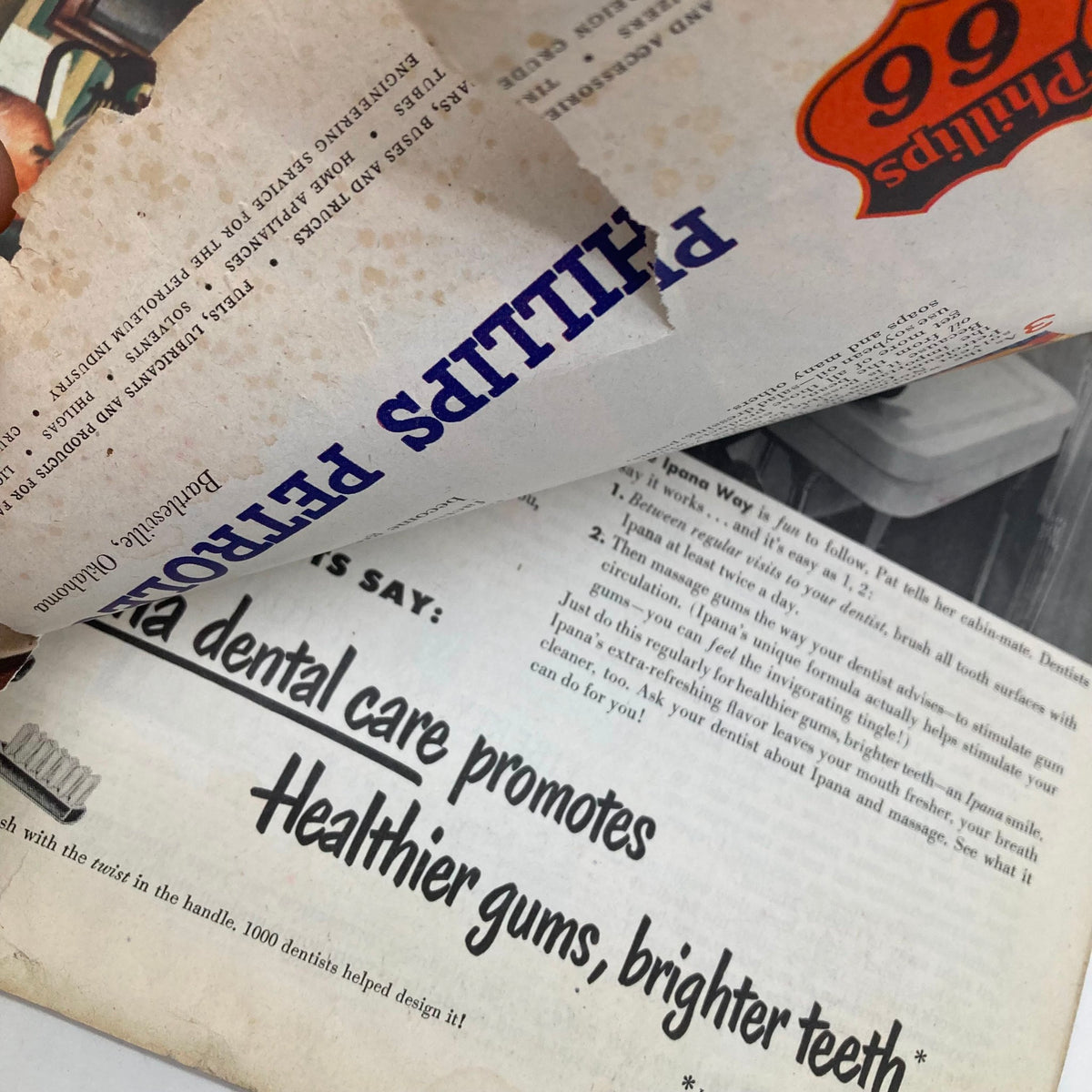 Interior page from the Saturday Evening Post Magazine February 5, 1949 showcasing an advertisement for dental care, reflecting mid-20th century marketing.
