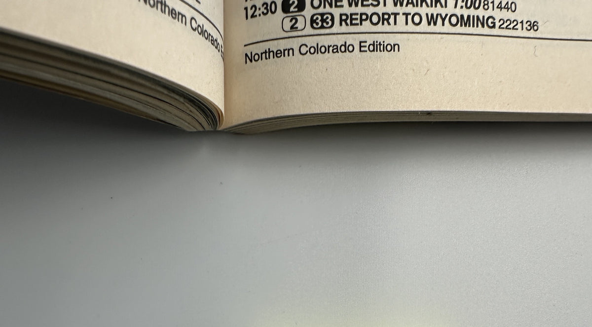 Close-up of the spine of TV Guide Magazine from November 18, 1995, showing publication details and Northern Colorado Edition.