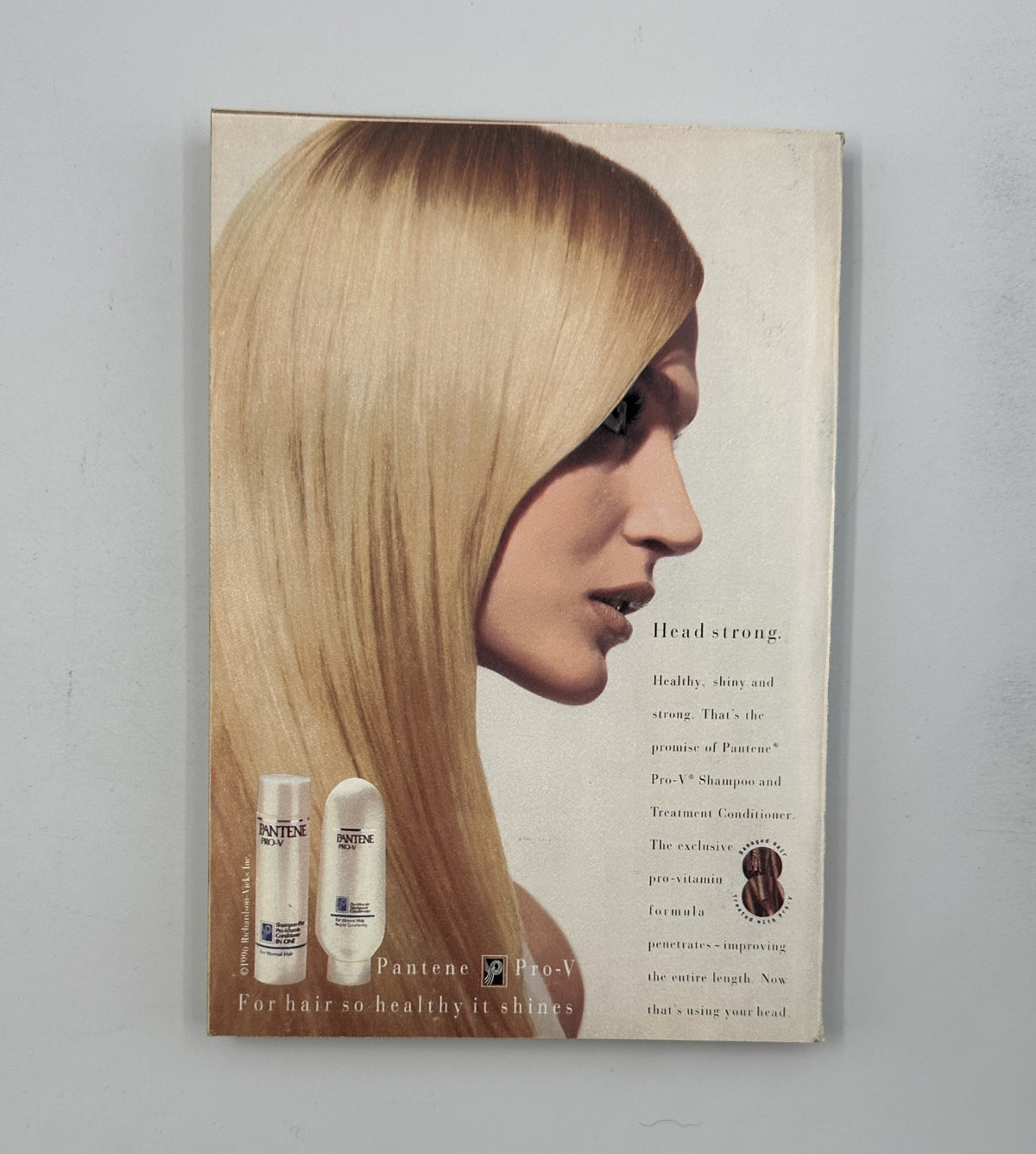 Back cover of TV Guide Magazine August 24, 1996 advertising Pantene Pro-V hair care products with a stylish model.