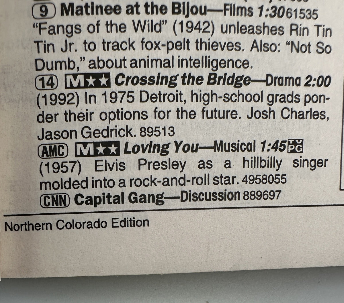 TV Guide Magazine August 16, 1997 with a listing for the film 'Loving You' starring Elvis Presley, highlighting his role as a hillbilly singer.