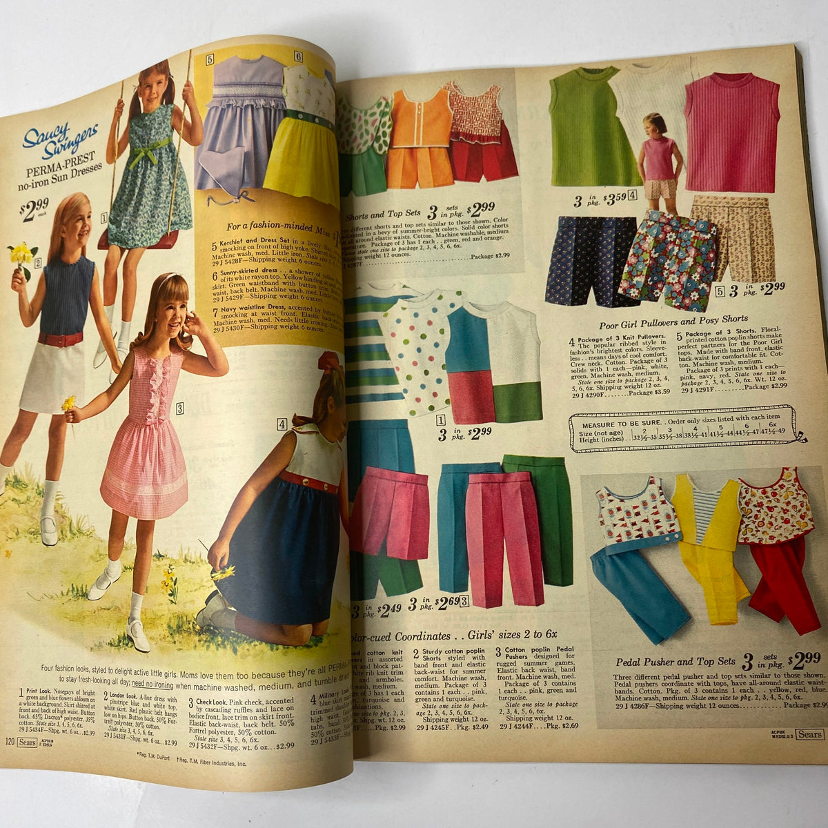 1967 Sears Summer Catalog Way presenting colorful children's fashion items such as sun dresses and coordinating outfits, reflecting 1960s playful style.