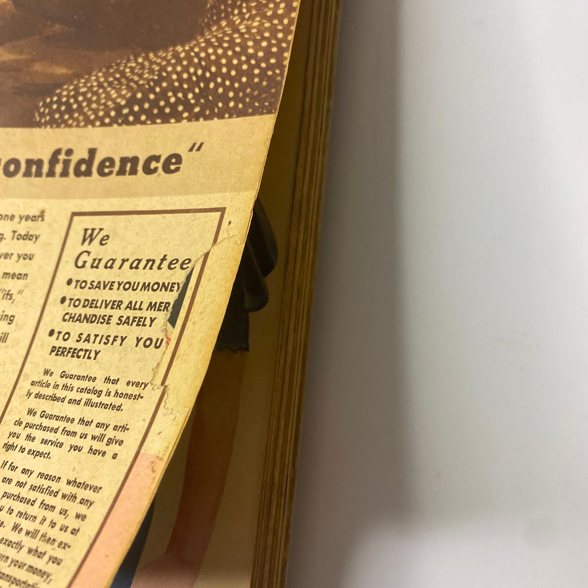 Another inside page of the 1937 Sears, Roebuck and Co. Boston Spring and Summer Catalog featuring a guarantee on merchandise, demonstrating customer confidence in the 1930s.