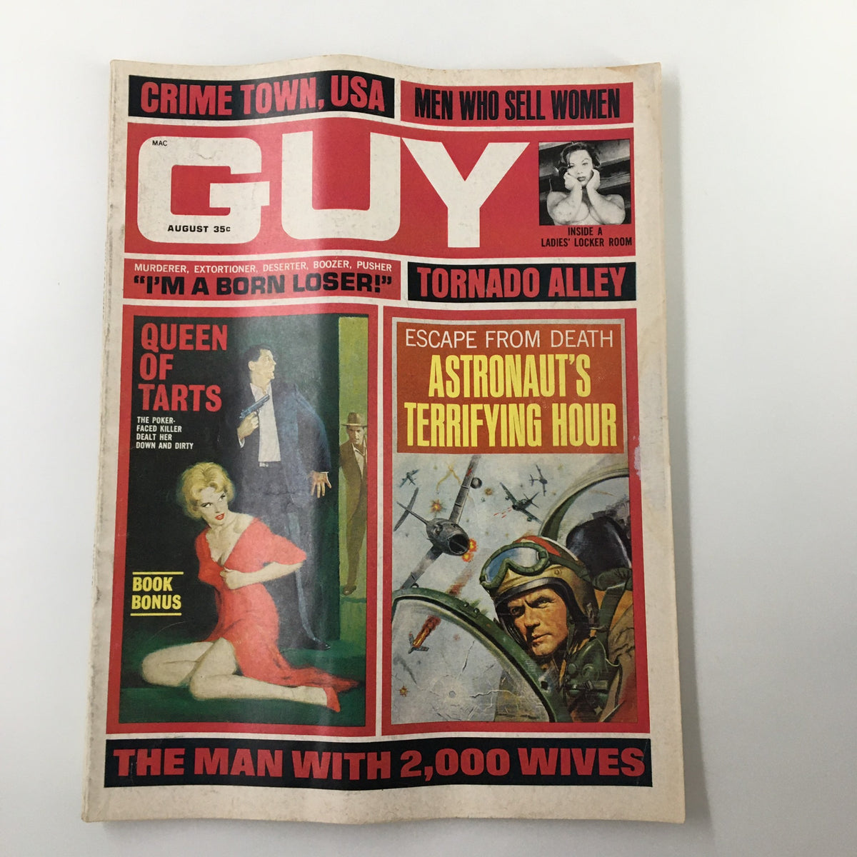 VTG Guy Magazine August 1967 cover featuring 'An Astronaut's Most Terrifying Hour', showcasing vibrant illustrations and captivating headlines about space exploration and other stories.