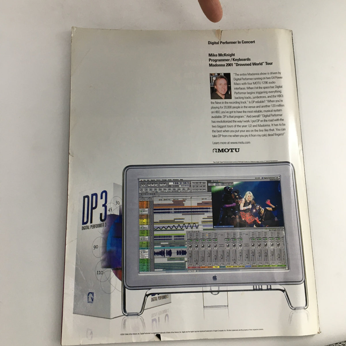 Back cover of Keyboard Magazine December 2001 with information on digital music production and notable features including a mention of the all-digital home studio.