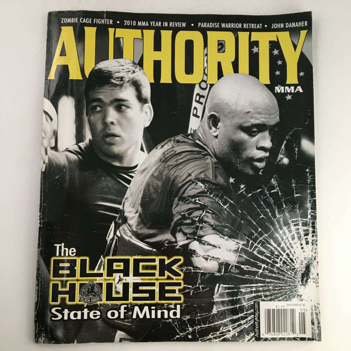 Authority MMA Magazine 2010 #11 featuring Anderson Silva on the cover, showcasing the theme 'The Black House State of Mind' with a dynamic photo captured during the era of rise in mixed martial arts.