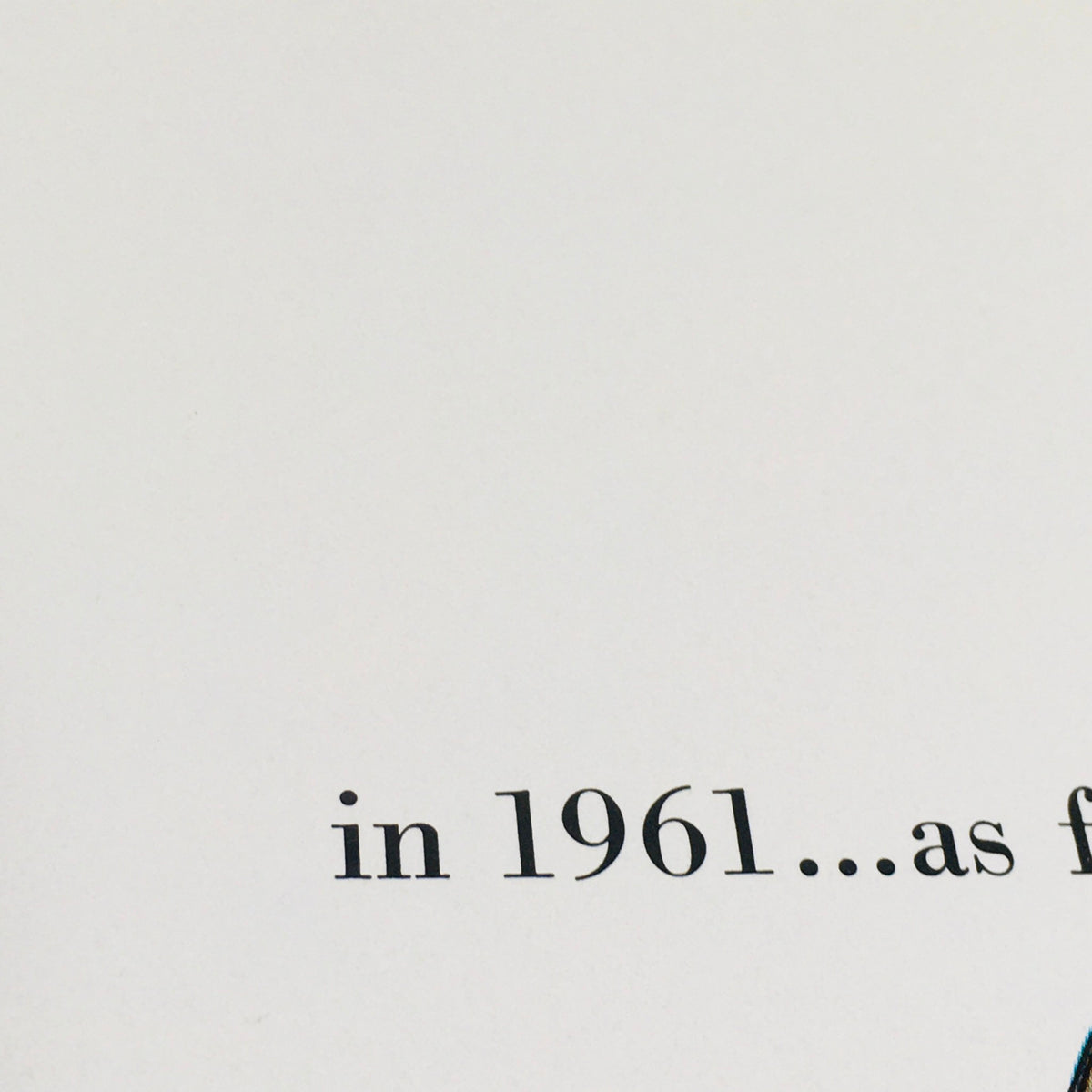 Text page from the 1961 Fisher Body brochure, simply stating 'in 1961 ... as featured'.