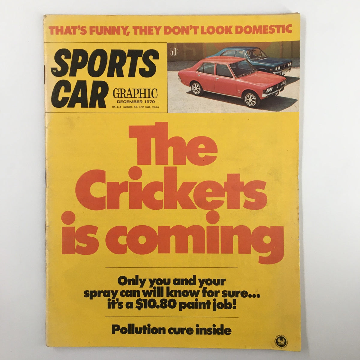 Vintage Sports Car Graphic Magazine December 1970 The Crickets is Coming No Label