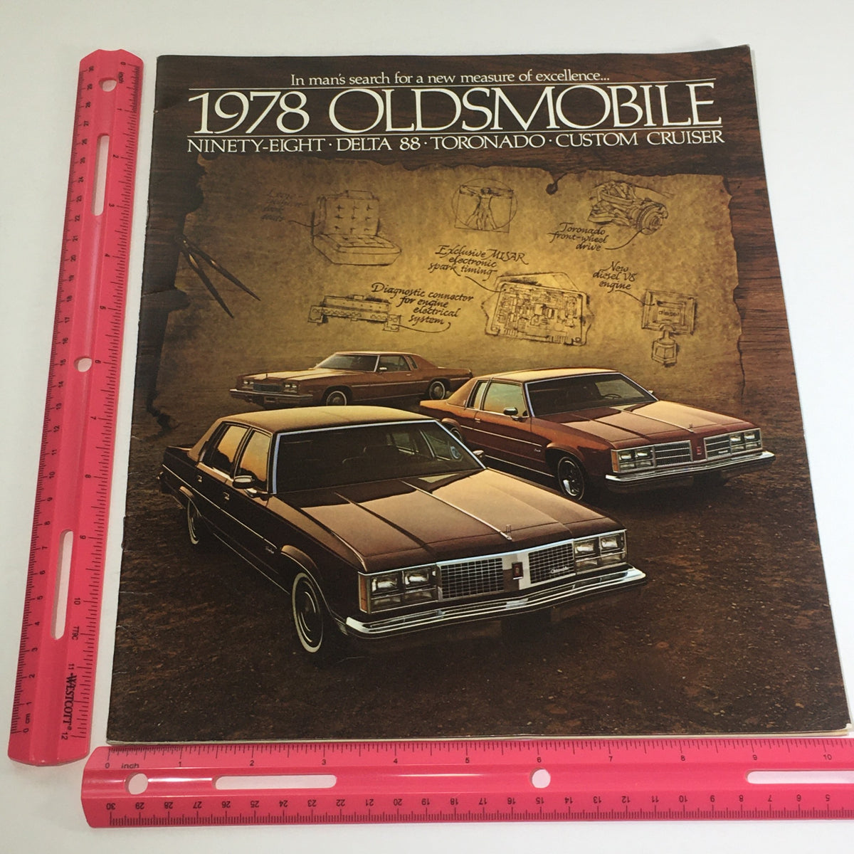 Cover of the 1978 Oldsmobile Ninety-Eight, Delta 88, Toronado, Cruiser Car Brochure Catalog featuring iconic models.