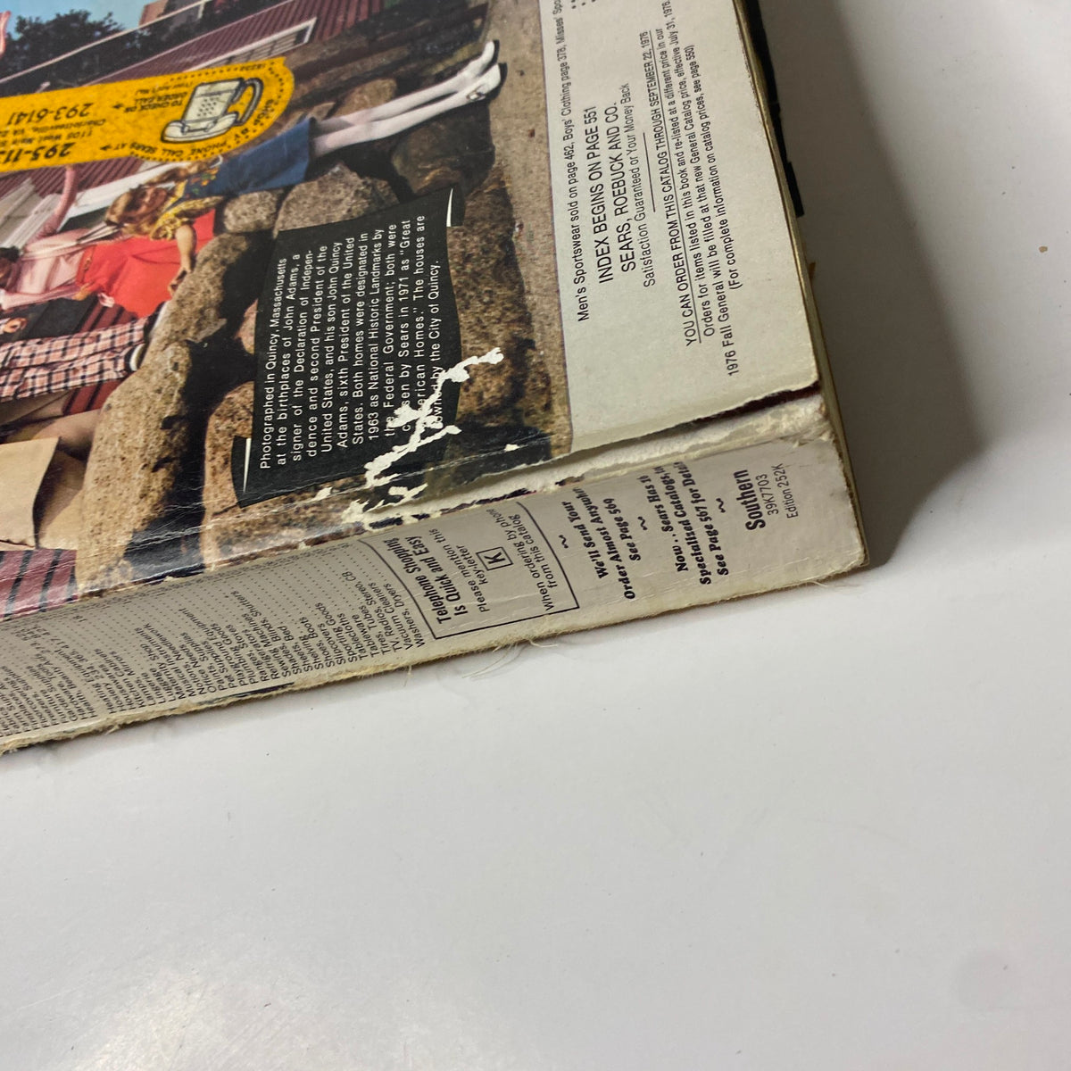 1976 Sears Spring and Summer Catalog GD Interior detailing the back cover and binding, demonstrating its vintage condition.