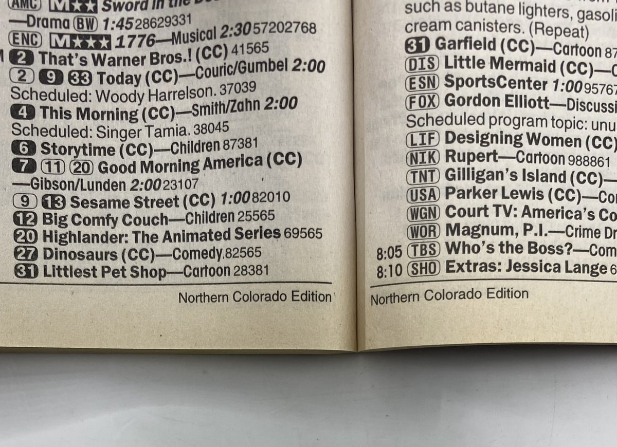Program listings section from TV Guide Magazine July 6, 1996, featuring various TV shows scheduled for that week, including significant children's programs like Sesame Street and others.