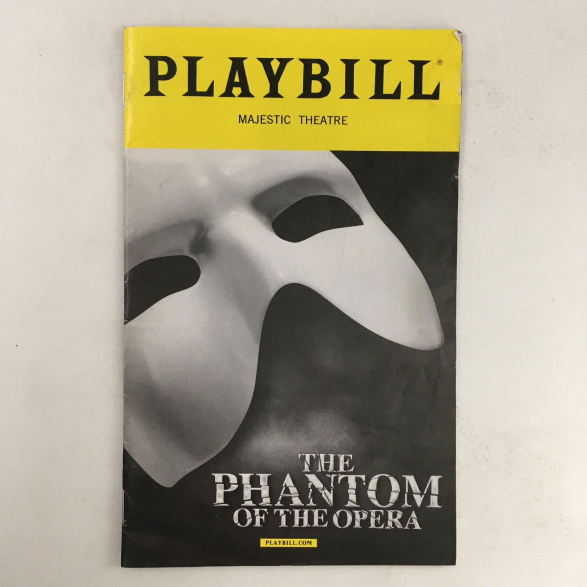 2017 Playbill The Phantom Of The Opera by Harold Prince at Majestic Theatre featuring a close-up of the iconic mask.
