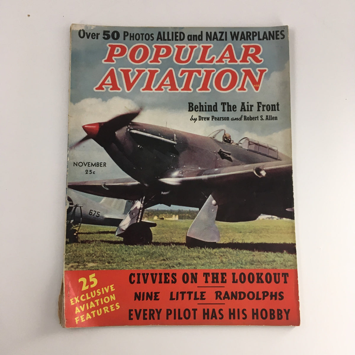 Popular Aviation Magazine November 1939 Vol 25 #5 British Hawker "Hurricane"