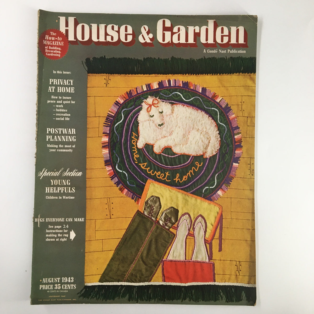 Vintage House & Garden Magazine August 1943 Young Helpfuls Children in War No Label