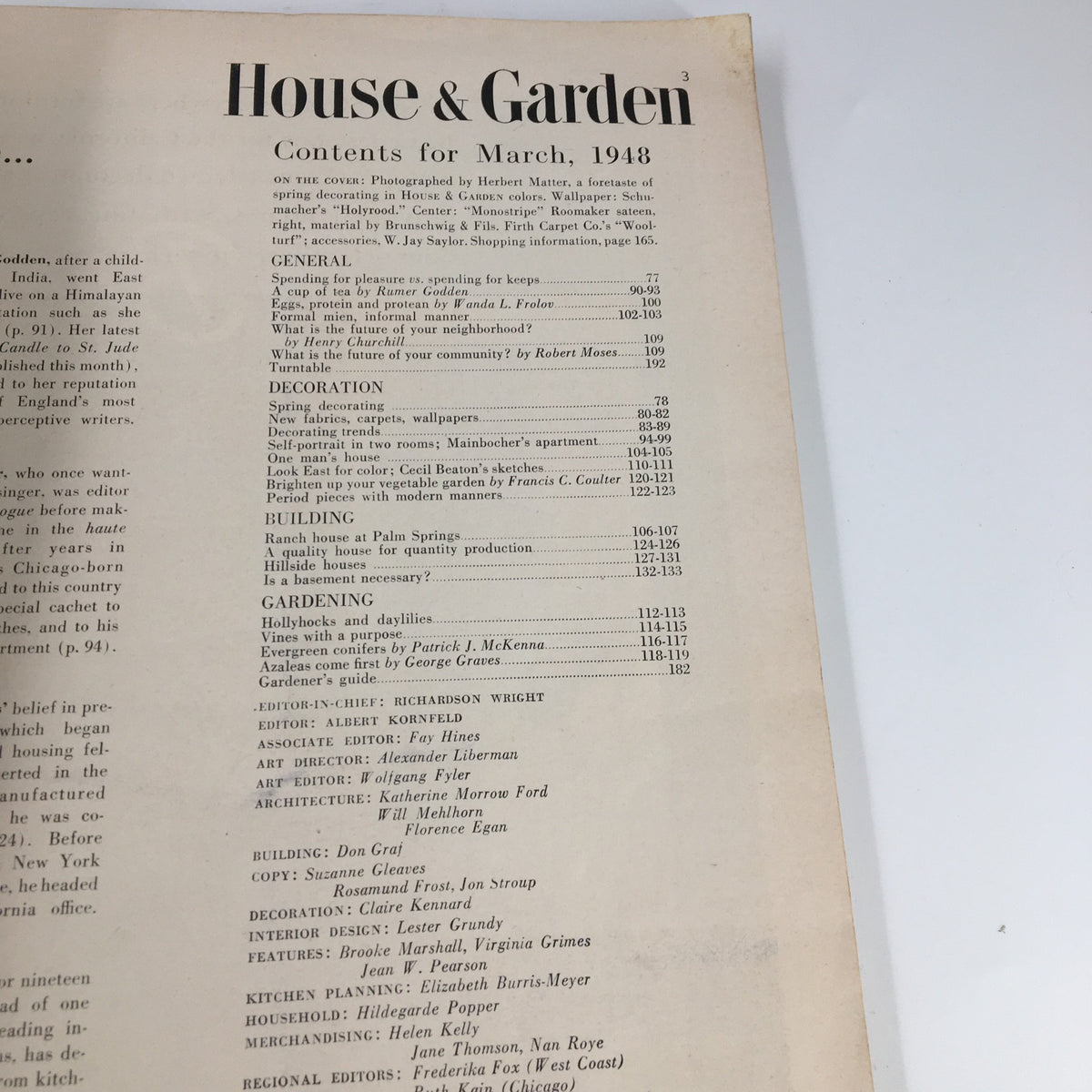 Vintage House & Garden Magazine March 1948 Spring Shopping Guide Part 1 No Label