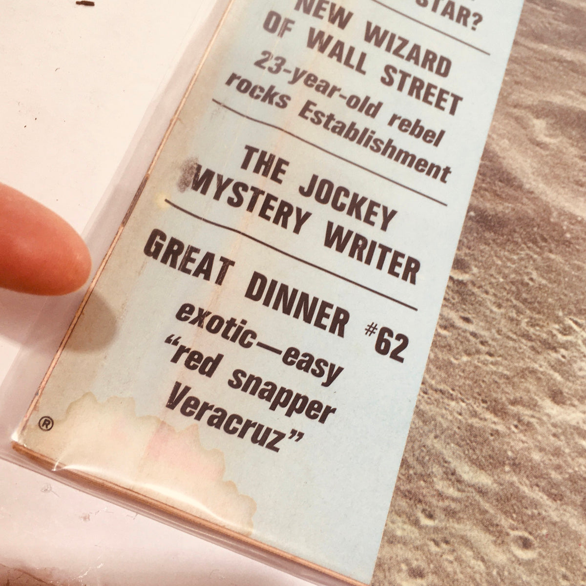 Close-up of the VTG Life Magazine: June 6 1969 showcasing additional articles and features including Great Dinner #62 and mystery writer.