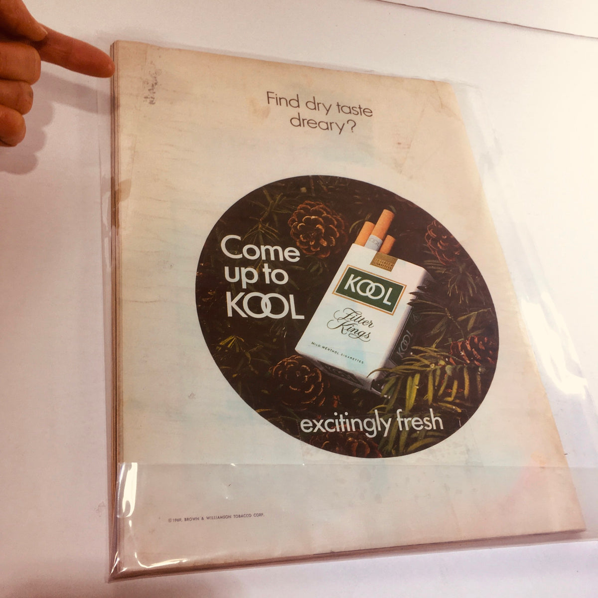 Back cover of VTG Life Magazine December 12, 1969, featuring an advertisement for KOOL cigarettes with artistic imagery.