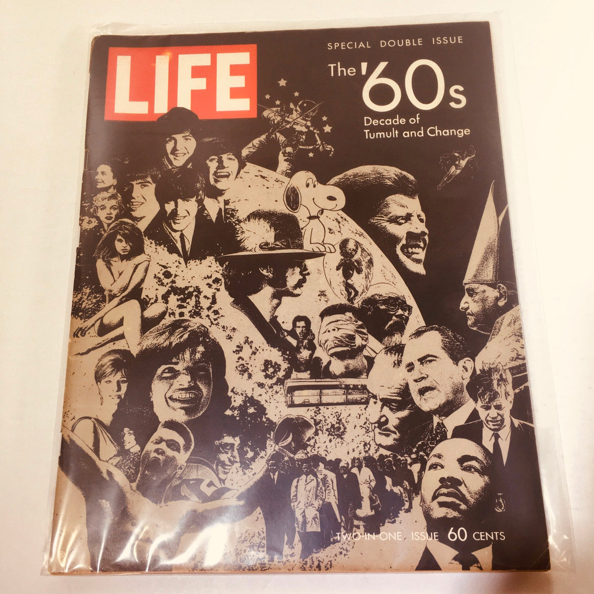 VTG Life Magazine cover featuring the December 26, 1969 issue, highlighting the 60s decade of tumult and change with iconic imagery.