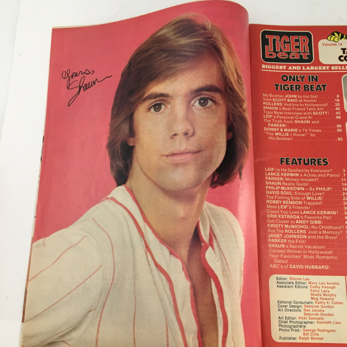 Tiger Beat Magazine June 1978 Shaun Cassidy & Leif Garrett & Scott Baio