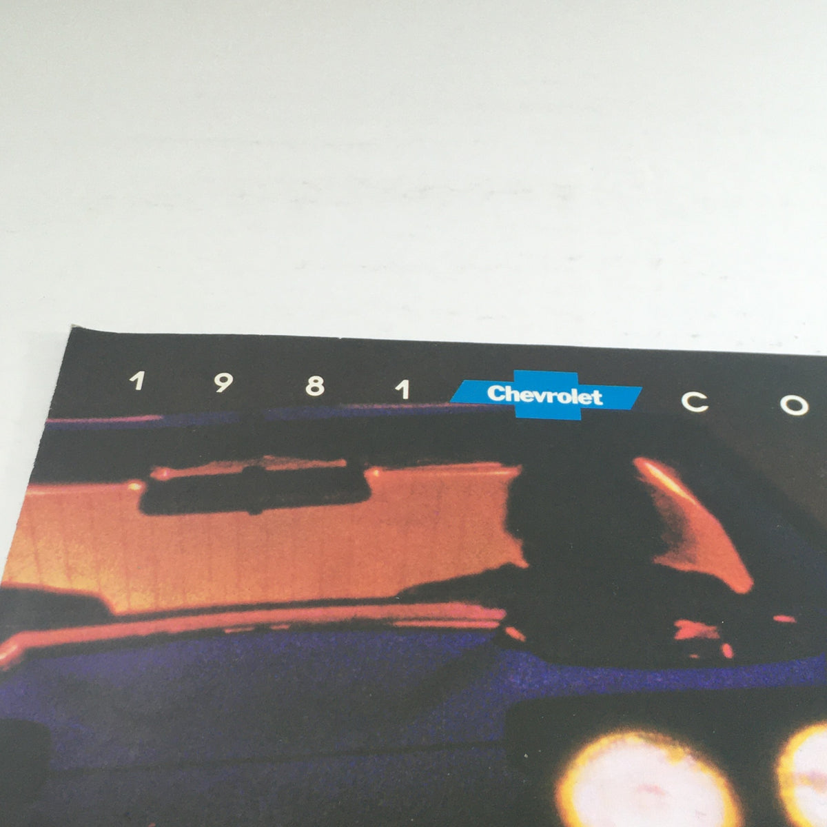 Close-up of the 1981 Chevrolet Corvette Dealership Car Auto Brochure Catalog cover, highlighting the Chevrolet logo and the catalog title.