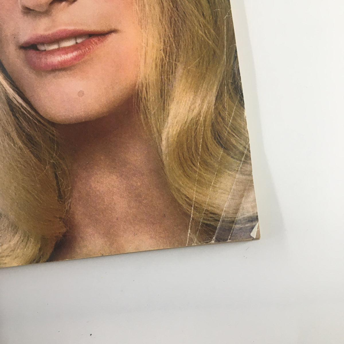 Close-up of a young woman with long blonde hair smiling, featured in the VTG Seventeen Magazine December 1968 Northern Cheer issue.