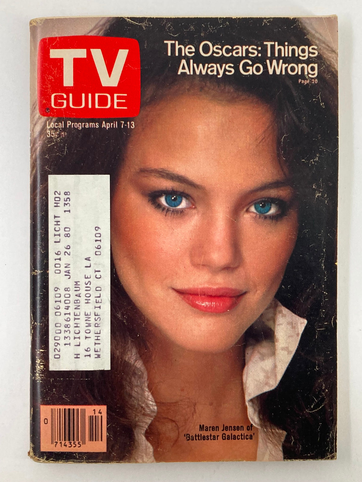 TV Guide Magazine April 7 1979 issue #1378 featuring Maren Jensen on the cover. The cover highlights a portrait of Maren Jensen with blue eyes, promoting the television programs of the week.