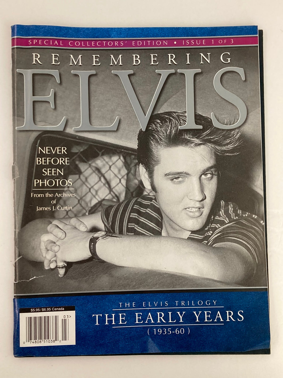 Cover of the VTG Remembering Elvis Magazine 2002 featuring Elvis Presley, highlighting the early years of his career from 1935 to 1960, in a special collector's edition.