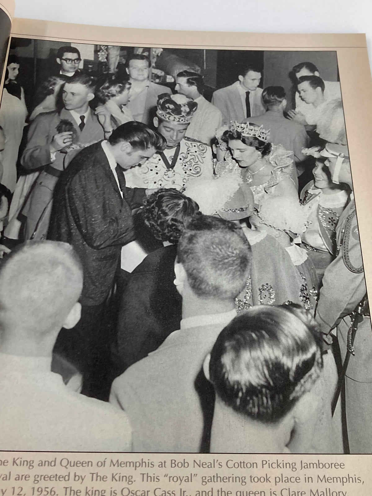 VTG Remembering Elvis Magazine 2002 - Image from Bob Neal's Cotton Picking Jamboree showing Elvis Presley greeting the King and Queen of Memphis in 1956.