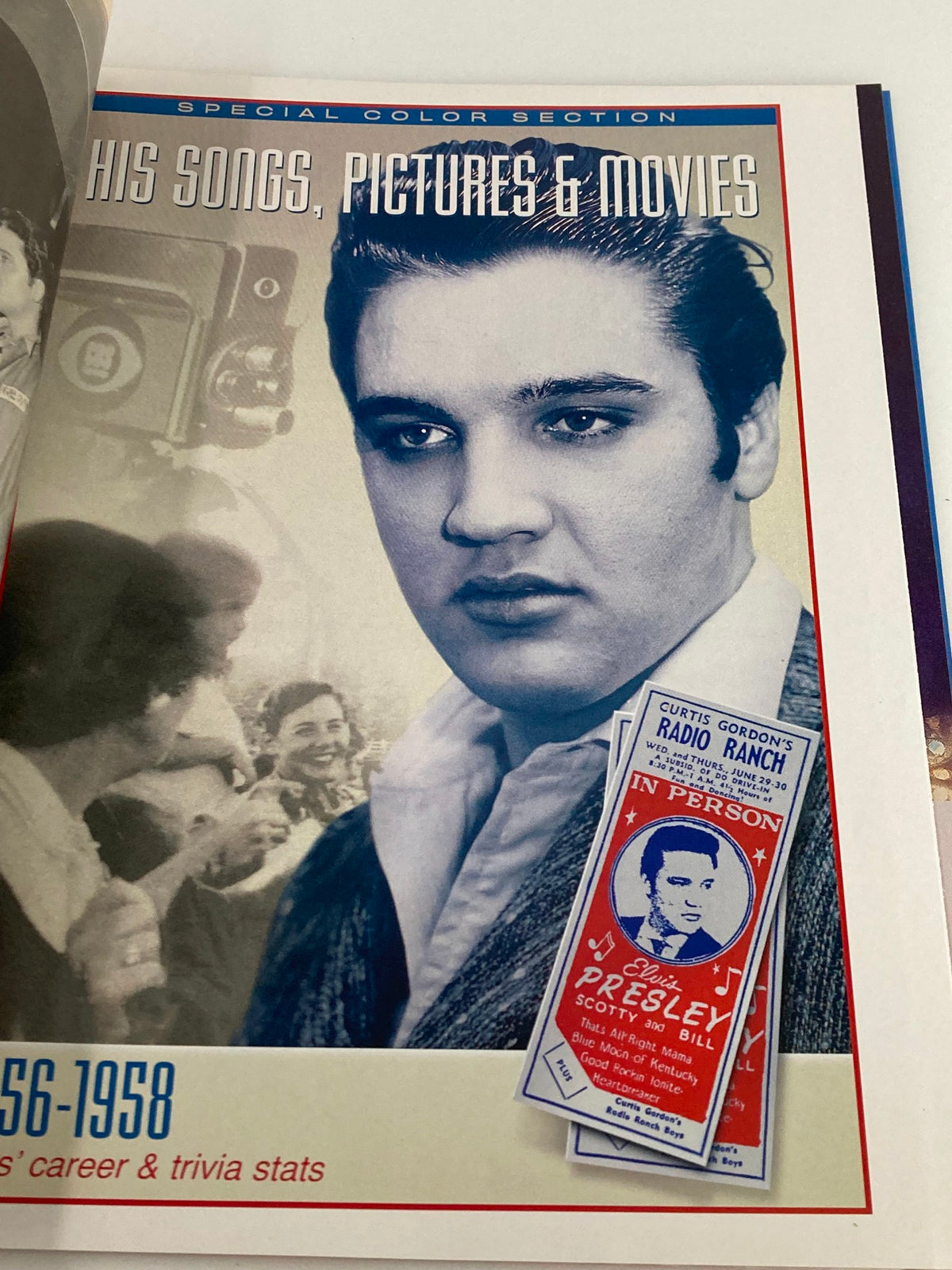 VTG Remembering Elvis Magazine 2002 - Special color section featuring Elvis Presley's early career from 1956-1958, showcasing iconic photos and memorabilia.