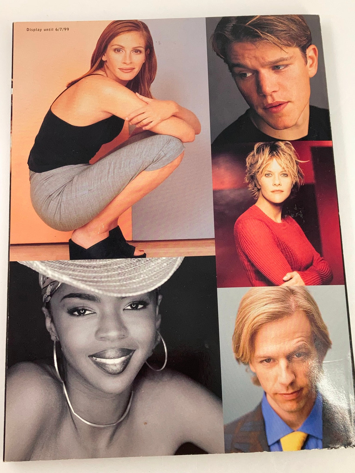 Cover image from VTG Entertainment Weekly Yearbook 1999 displaying a collage of celebrity portraits, including Julia Roberts, Matt Damon, Meg Ryan, and others.