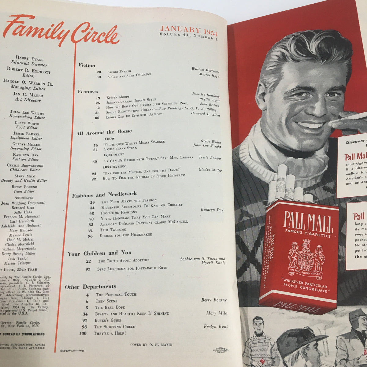 Vintage Family Circle Magazine January 1954 Jewelry-Making Indian Style No Label