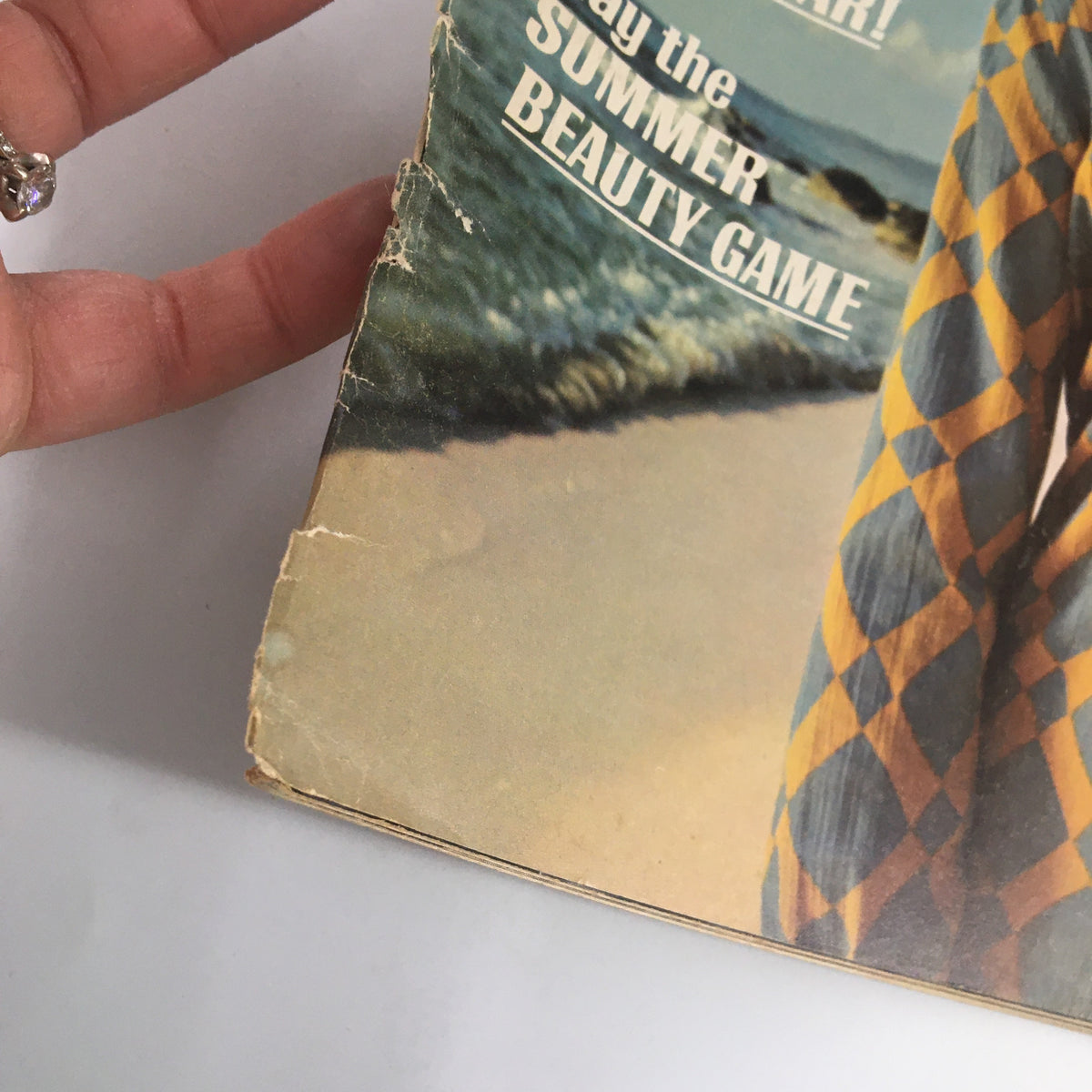 VTG Co-Ed Magazine May 1967 Play The Summer Beauty Game No Label - Close-up of the magazine cover highlighting the title and beach background.
