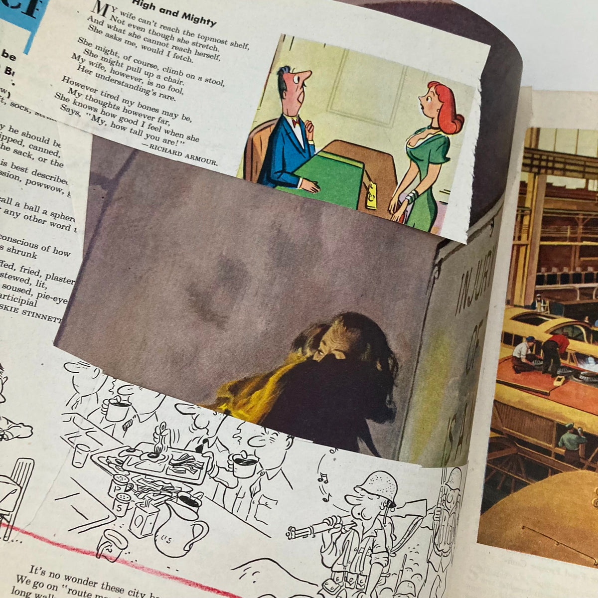 Image from Saturday Evening Post Magazine December 8 1951, featuring colorful cartoon illustrations on the pages, reflecting the playful art style of the era.
