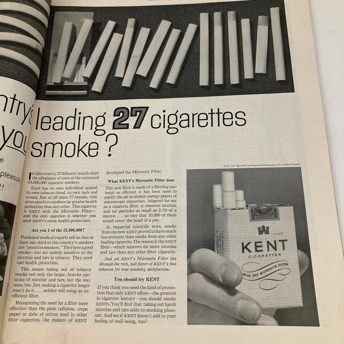 Advertisement page from the Saturday Evening Post Magazine December 12, 1953, featuring a promotion for Kent cigarettes, illustrating various cigarette packages.