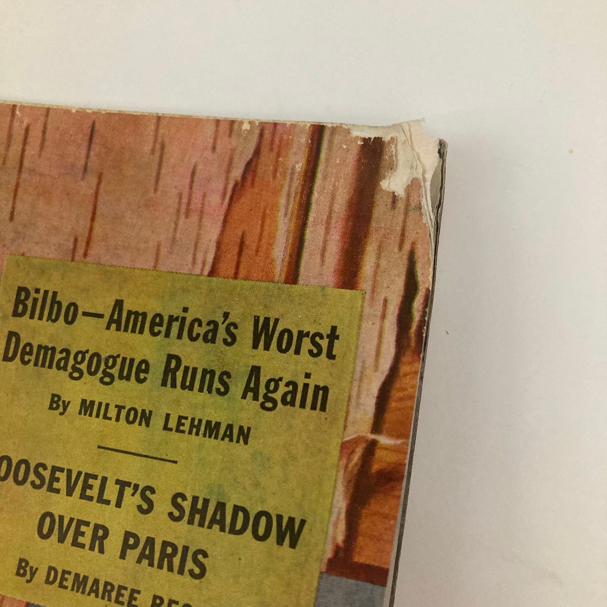 Close-up of the Saturday Evening Post Magazine June 29, 1946 cover showing the title with an article snippet about Bilbo as America's worst demagogue.