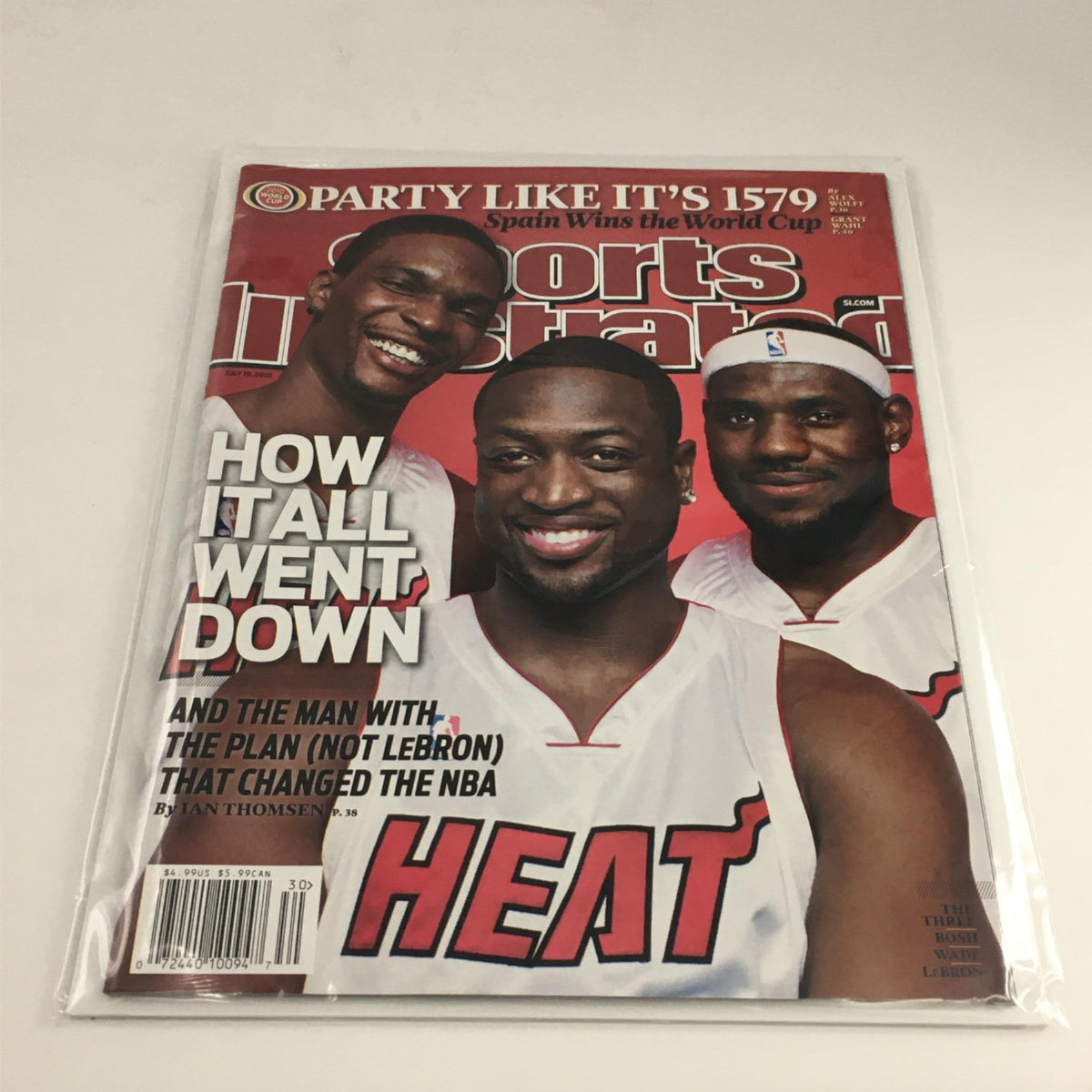 Cover of Sports Illustrated Magazine July 19, 2010, showcasing NBA stars Chris Bosh, Dwyane Wade, and LeBron James, known as 'The Big Three' who transformed the NBA.
