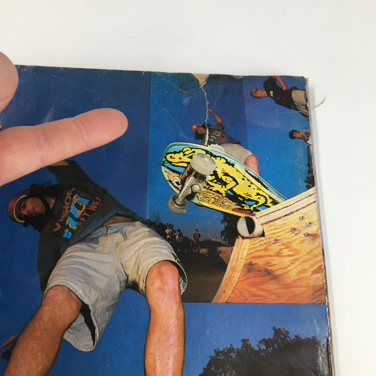 VTG Thrasher Magazine August 1989 showcasing Carabeth Burnside at the Vans Ramp, featuring skateboarder in action, minor wear on the magazine cover.