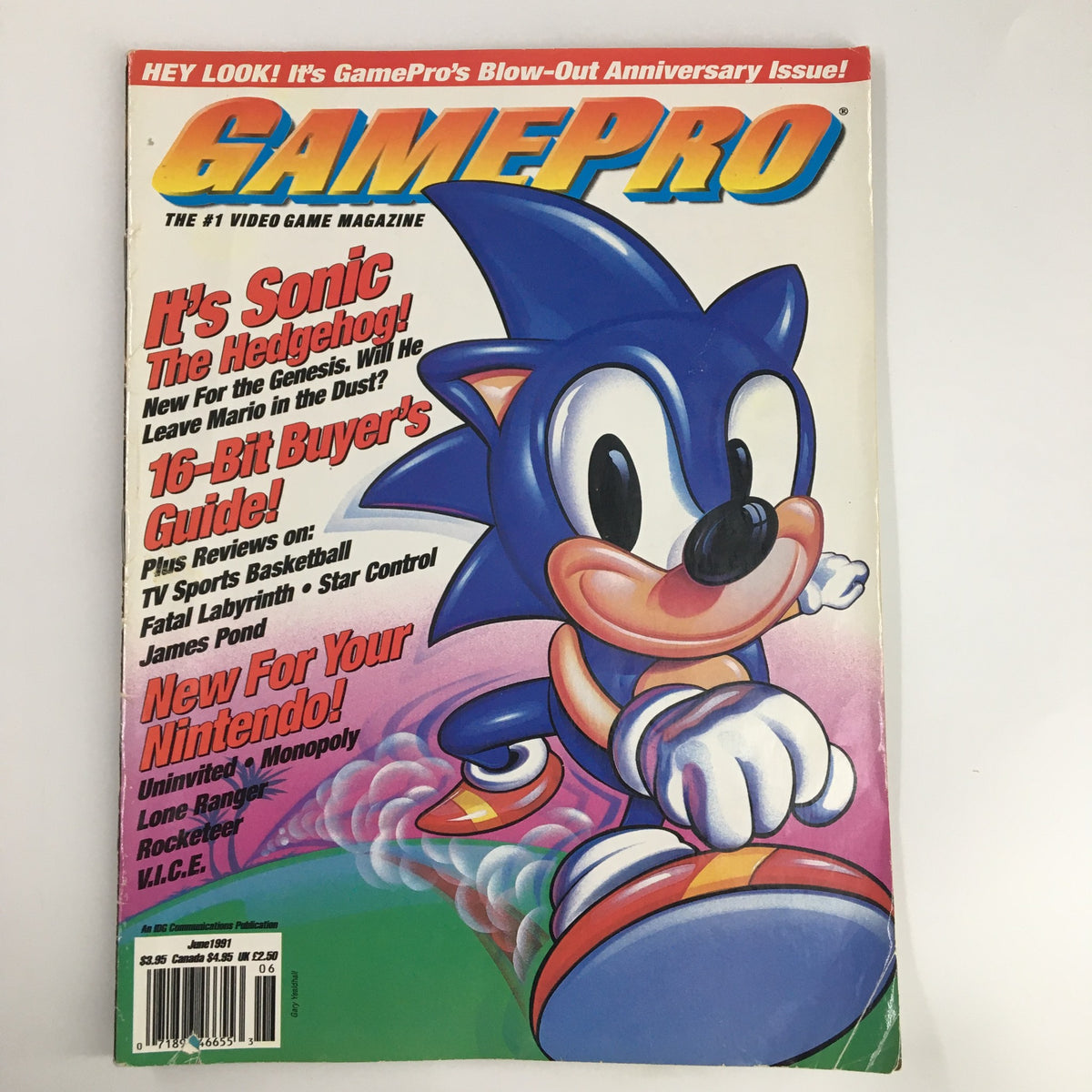 GamePro Magazine, June 1991: Featuring Sonic the Hedgehog and Star Control game on the cover