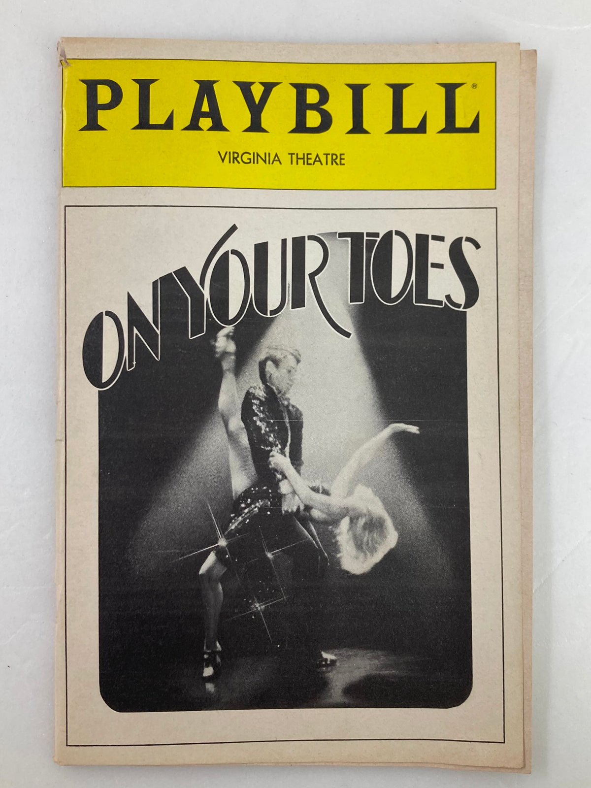 1983 Playbill for 'On Your Toes' featuring Natalia Makarova at Virginia Theatre, showcasing the vibrant cover design.