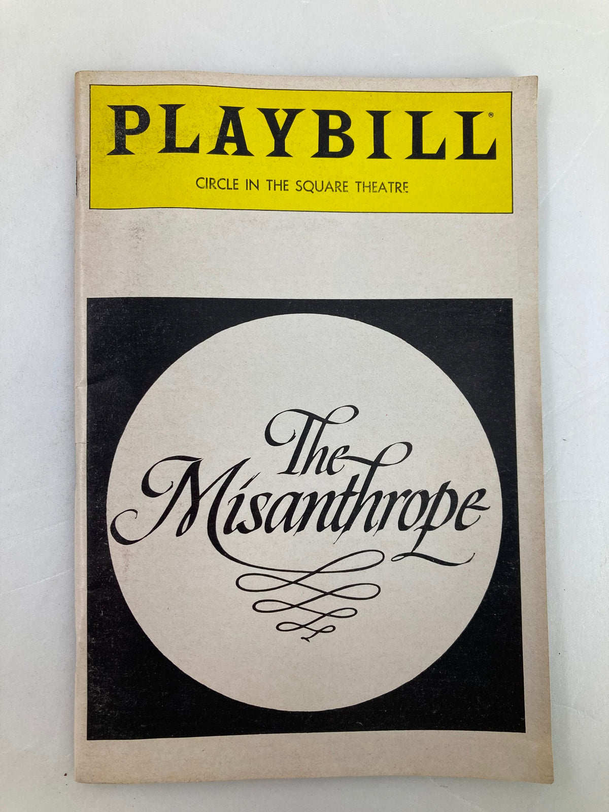 1983 Playbill for The Misanthrope at Circle in the Square Theatre featuring elegant typography and classic design.