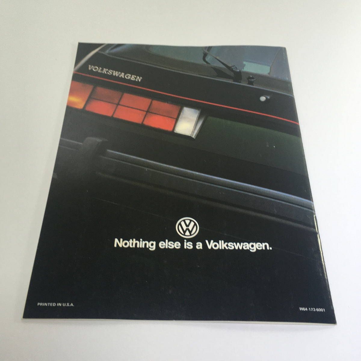 Back cover of the 1983 Volkswagen Rabbit GTI GL Dealership Car Auto Brochure Catalog featuring the Volkswagen logo and tagline 'Nothing else is a Volkswagen'.