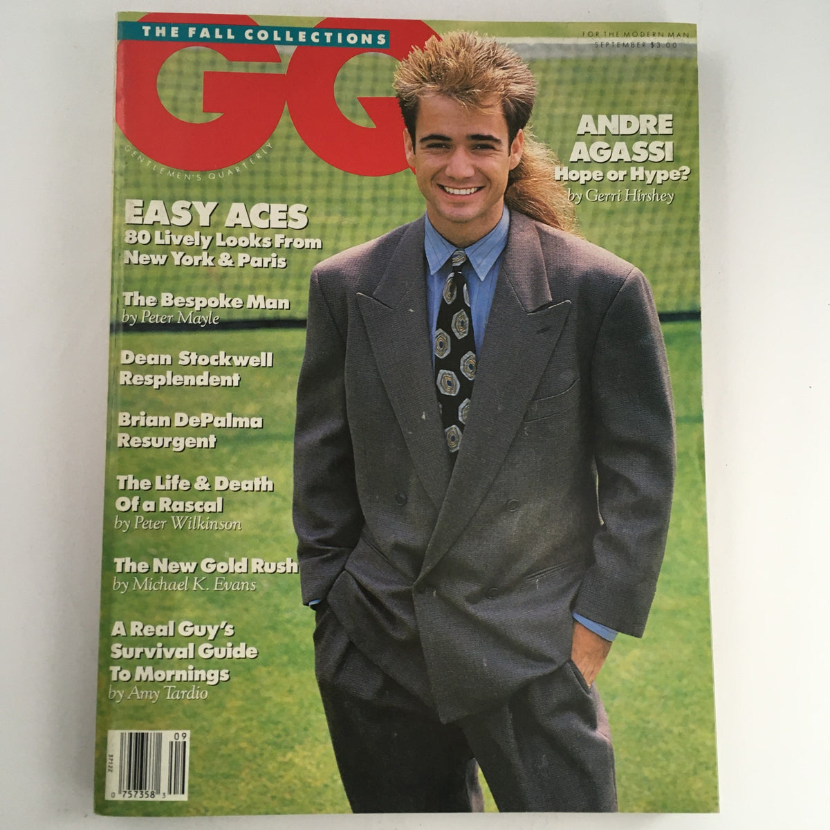 GQ Magazine, September 1989: Featuring Andre Agassi, Dean Stockwell, and Brian DePalma in featured articles